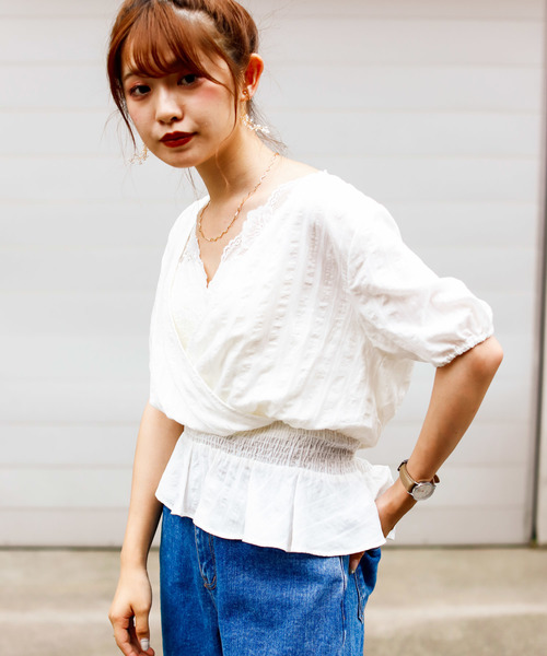 VANNIE U(ヴァニーユー)の「VANNIE U 2WAYシャーリングバルーン袖ブラウス(シャツ/ブラウス・レディース・ホワイト/ブラック・FREE)」の19枚目の写真