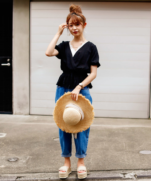 VANNIE U(ヴァニーユー)の「VANNIE U 2WAYシャーリングバルーン袖ブラウス(シャツ/ブラウス・レディース・ホワイト/ブラック・FREE)」の6枚目の写真