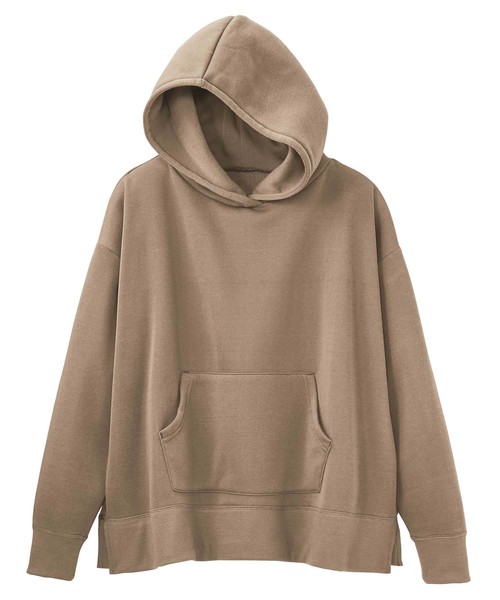 GeeRA（ジーラ）の「裏起毛スリット入りワイドパーカー（パーカー・レディース・ブラック/パープル/モカ/ブルー・SMALL/MEDIUM/LARGE/X-LARGE/XX-LARGE）」の14枚目の写真