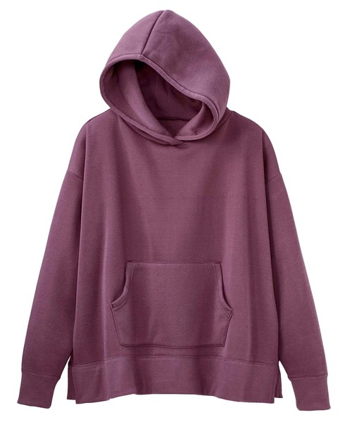 GeeRA（ジーラ）の「裏起毛スリット入りワイドパーカー（パーカー・レディース・ブラック/パープル/モカ/ブルー・SMALL/MEDIUM/LARGE/X-LARGE/XX-LARGE）」の13枚目の写真