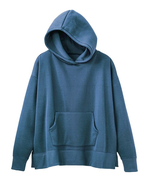 GeeRA（ジーラ）の「裏起毛スリット入りワイドパーカー（パーカー・レディース・ブラック/パープル/モカ/ブルー・SMALL/MEDIUM/LARGE/X-LARGE/XX-LARGE）」の19枚目の写真