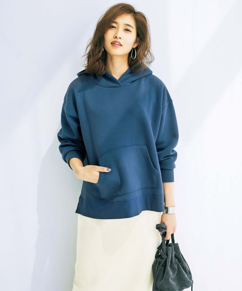 GeeRA（ジーラ）の「裏起毛スリット入りワイドパーカー（パーカー・レディース・ブラック/パープル/モカ/ブルー・SMALL/MEDIUM/LARGE/X-LARGE/XX-LARGE）」の18枚目の写真