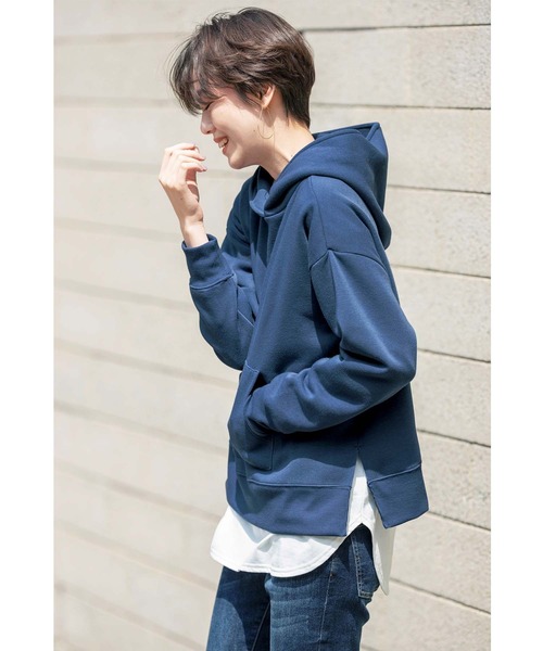 GeeRA（ジーラ）の「裏起毛スリット入りワイドパーカー（パーカー・レディース・ブラック/パープル/モカ/ブルー・SMALL/MEDIUM/LARGE/X-LARGE/XX-LARGE）」の22枚目の写真