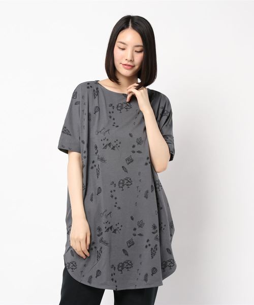 PUAL CE CIN(ピュアルセシン)の「Organic Grunge 刺繍チュニック(Tシャツ/カットソー・レディース・ベージュ/グレー/モカ/ナチュラル・FREE)」の7枚目の写真