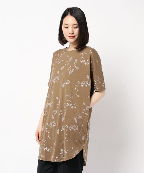 PUAL CE CIN(ピュアルセシン)の「Organic Grunge 刺繍チュニック(Tシャツ/カットソー・レディース・ベージュ/グレー/モカ/ナチュラル・FREE)」の8枚目の写真