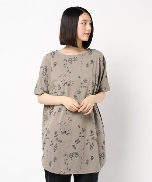 PUAL CE CIN(ピュアルセシン)の「Organic Grunge 刺繍チュニック(Tシャツ/カットソー・レディース・ベージュ/グレー/モカ/ナチュラル・FREE)」の9枚目の写真