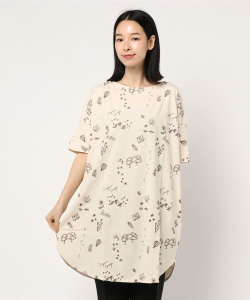 PUAL CE CIN(ピュアルセシン)の「Organic Grunge 刺繍チュニック(Tシャツ/カットソー・レディース・ベージュ/グレー/モカ/ナチュラル・FREE)」の10枚目の写真