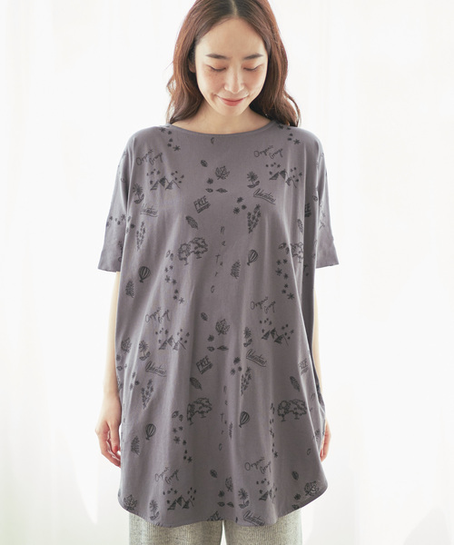PUAL CE CIN(ピュアルセシン)の「Organic Grunge 刺繍チュニック(Tシャツ/カットソー・レディース・ベージュ/グレー/モカ/ナチュラル・FREE)」の11枚目の写真