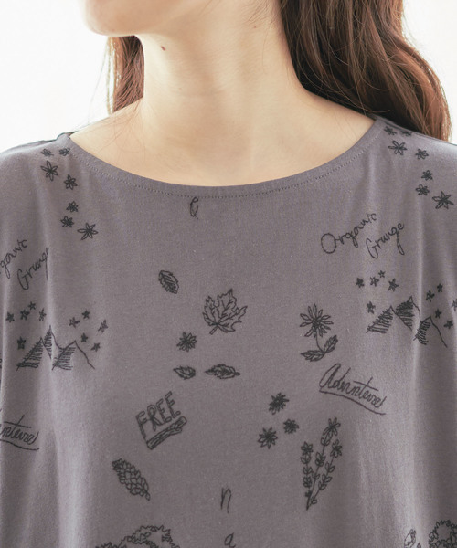 PUAL CE CIN(ピュアルセシン)の「Organic Grunge 刺繍チュニック(Tシャツ/カットソー・レディース・ベージュ/グレー/モカ/ナチュラル・FREE)」の14枚目の写真