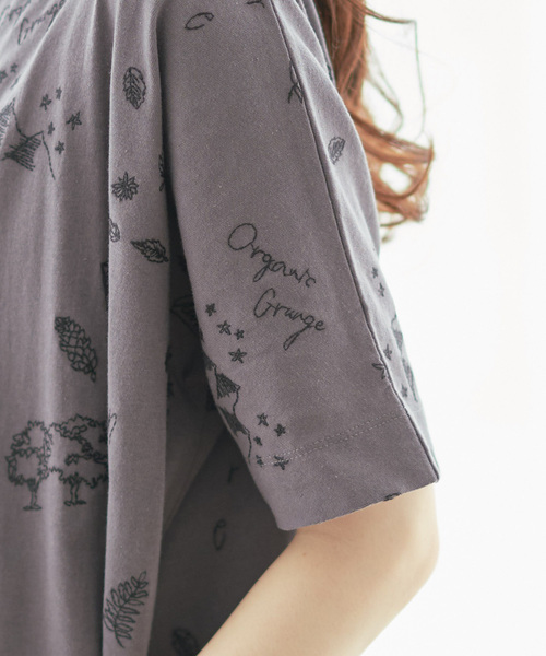 PUAL CE CIN(ピュアルセシン)の「Organic Grunge 刺繍チュニック(Tシャツ/カットソー・レディース・ベージュ/グレー/モカ/ナチュラル・FREE)」の15枚目の写真
