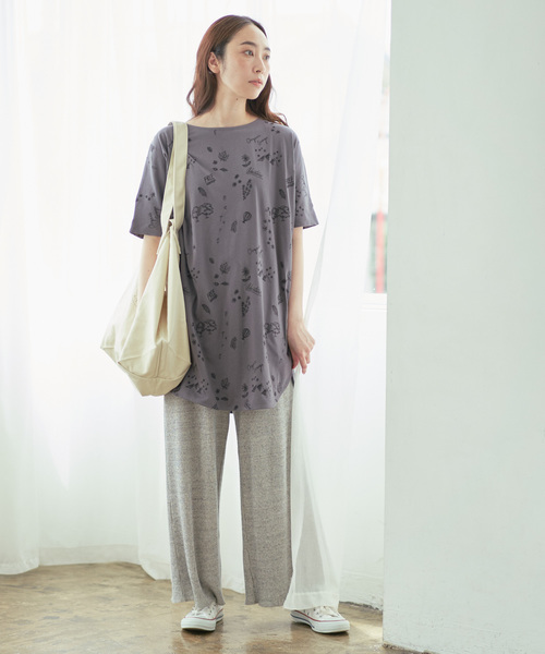 PUAL CE CIN(ピュアルセシン)の「Organic Grunge 刺繍チュニック(Tシャツ/カットソー・レディース・ベージュ/グレー/モカ/ナチュラル・FREE)」の18枚目の写真