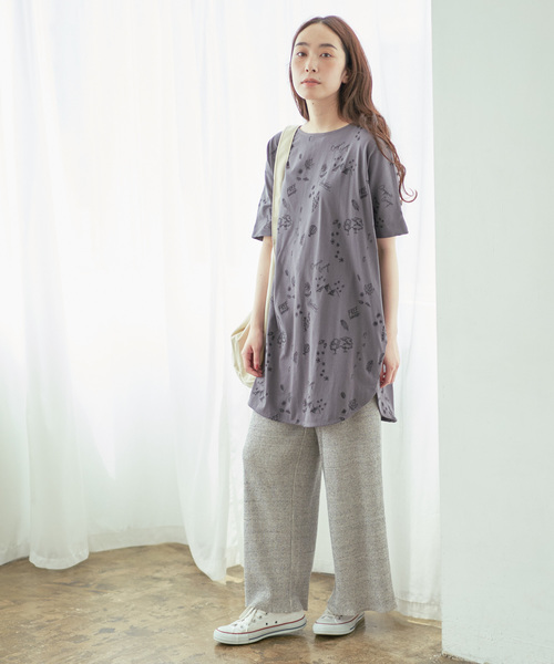 PUAL CE CIN(ピュアルセシン)の「Organic Grunge 刺繍チュニック(Tシャツ/カットソー・レディース・ベージュ/グレー/モカ/ナチュラル・FREE)」の19枚目の写真