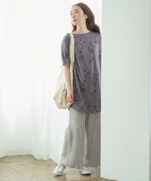 PUAL CE CIN(ピュアルセシン)の「Organic Grunge 刺繍チュニック(Tシャツ/カットソー・レディース・ベージュ/グレー/モカ/ナチュラル・FREE)」の20枚目の写真