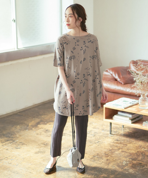 PUAL CE CIN(ピュアルセシン)の「Organic Grunge 刺繍チュニック(Tシャツ/カットソー・レディース・ベージュ/グレー/モカ/ナチュラル・FREE)」の22枚目の写真