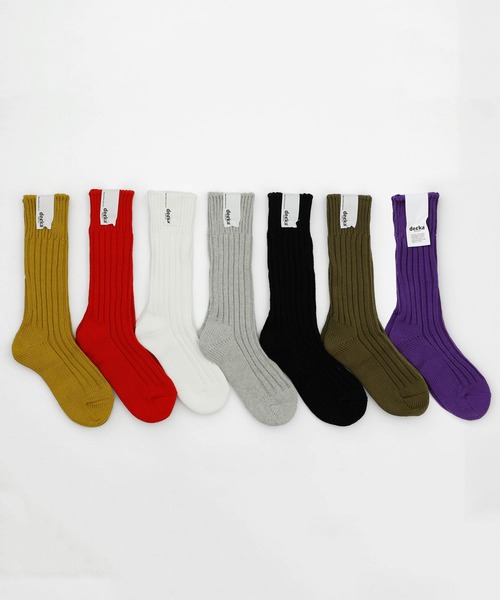 HIGHTIDE(ハイタイド)の「decka quality socks Cased heavy weight plain socks デカ クォリティソックス リブソックス 靴下 レディース 22~24.5cm(ソックス/靴下・レディース・ホワイト/ブラック/レッド/パープル/イエロー/ヘザーグレー/オリーブ・FREE)」の19枚目の写真