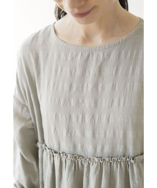 Sunny clouds（サニークラウズ）の「サニークラウズ　ｆｅａｔ．Ｓｈｕｔｔｌｅ　Ｎｏｔｅｓ　ｋａｚｕｍｉのよく見たらチェックのワンピース〈レディース〉（ワンピース・レディース・ベージュ・MEDIUM/LARGE/X-LARGE/XX-LARGE/NM）」の5枚目の写真