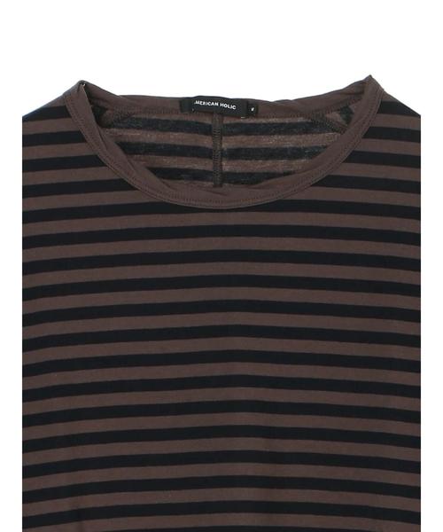 AMERICAN HOLIC（アメリカンホリック）の「クルーネックゆるカットプルオーバー＊（Tシャツ/カットソー・レディース・チャコールグレー/ベージュ/ブラウン/カーキ/アイボリー/ブラック系その他4/グレー系その他4/ブルー系その他2・M/L）」の10枚目の写真