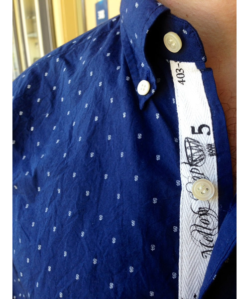 SPACE DANDY（スペースダンディ）の「【melple】　ＳＦドット インディゴタイプライターBDシャツ（シャツ/ブラウス・メンズ・ブルー・SMALL/MEDIUM/LARGE）」の5枚目の写真