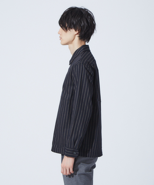 ABAHOUSE(アバハウス)の「コットンパターンZIPシャツ(シャツ/ブラウス・メンズ・ベージュ/ダークネイビー・44/46/48)」の14枚目の写真