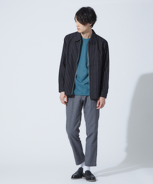 ABAHOUSE(アバハウス)の「コットンパターンZIPシャツ(シャツ/ブラウス・メンズ・ベージュ/ダークネイビー・44/46/48)」の7枚目の写真