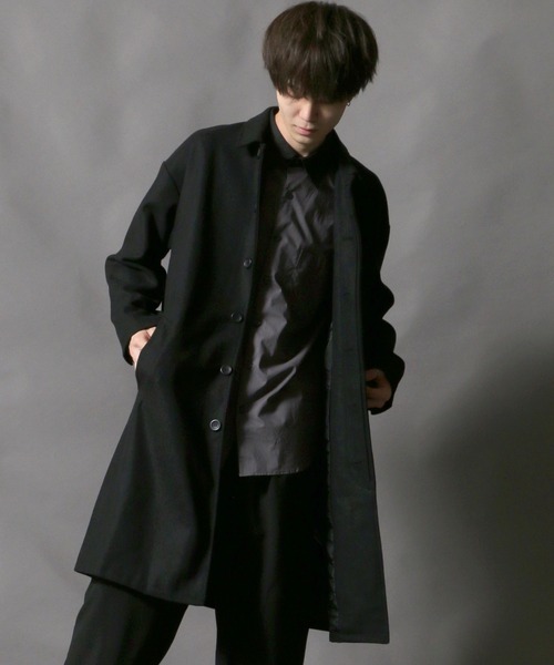 SITRY（シトリー）の「メルトンBIGステンカラーコート/バルカラーコート（ステンカラーコート・メンズ・ブラック/モカ/グレー系その他/ベージュ系その他・M/L/LL）」の3枚目の写真
