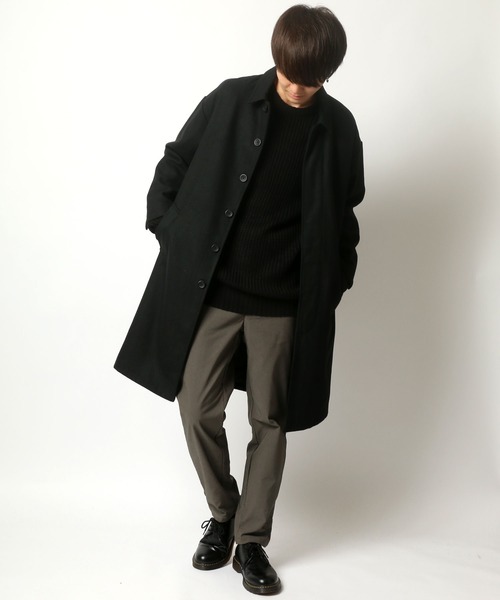 SITRY（シトリー）の「メルトンBIGステンカラーコート/バルカラーコート（ステンカラーコート・メンズ・ブラック/モカ/グレー系その他/ベージュ系その他・M/L/LL）」の11枚目の写真