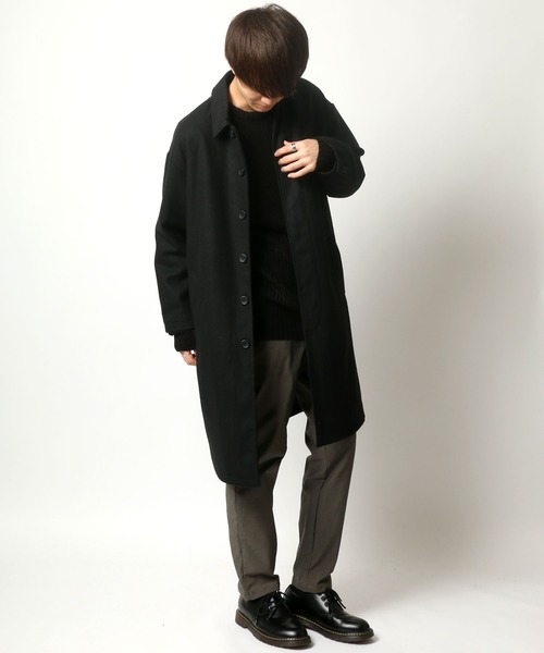 SITRY（シトリー）の「メルトンBIGステンカラーコート/バルカラーコート（ステンカラーコート・メンズ・ブラック/モカ/グレー系その他/ベージュ系その他・M/L/LL）」の12枚目の写真