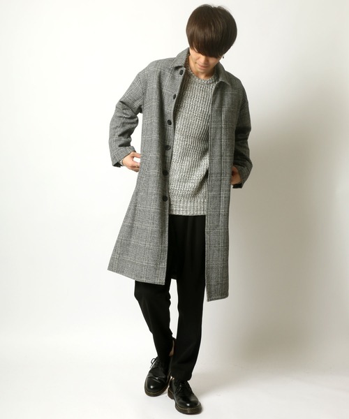 SITRY（シトリー）の「メルトンBIGステンカラーコート/バルカラーコート（ステンカラーコート・メンズ・ブラック/モカ/グレー系その他/ベージュ系その他・M/L/LL）」の14枚目の写真