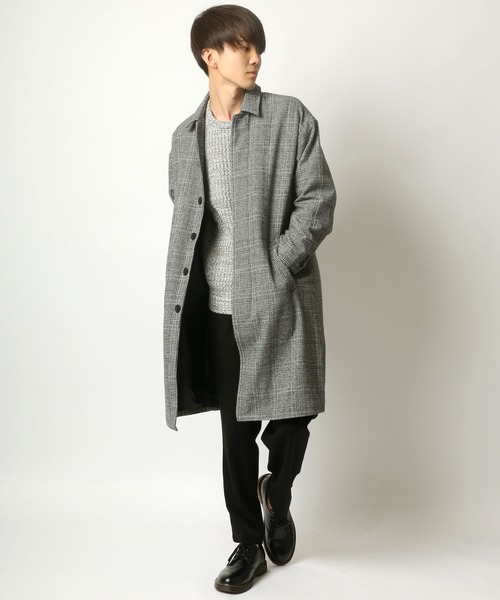 SITRY（シトリー）の「メルトンBIGステンカラーコート/バルカラーコート（ステンカラーコート・メンズ・ブラック/モカ/グレー系その他/ベージュ系その他・M/L/LL）」の15枚目の写真