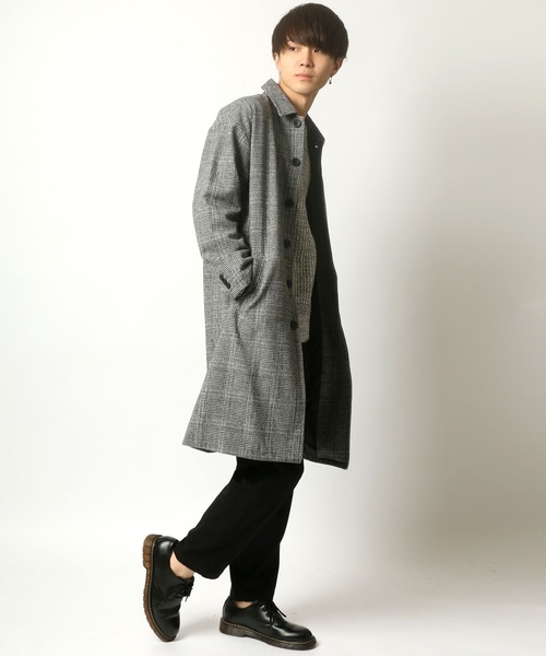SITRY（シトリー）の「メルトンBIGステンカラーコート/バルカラーコート（ステンカラーコート・メンズ・ブラック/モカ/グレー系その他/ベージュ系その他・M/L/LL）」の16枚目の写真