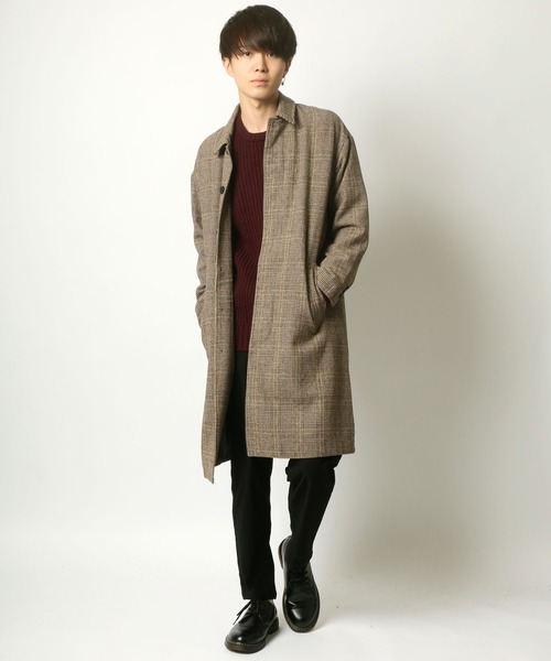 SITRY（シトリー）の「メルトンBIGステンカラーコート/バルカラーコート（ステンカラーコート・メンズ・ブラック/モカ/グレー系その他/ベージュ系その他・M/L/LL）」の17枚目の写真