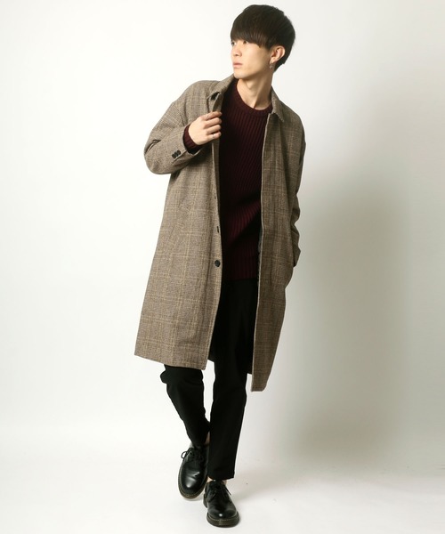 SITRY（シトリー）の「メルトンBIGステンカラーコート/バルカラーコート（ステンカラーコート・メンズ・ブラック/モカ/グレー系その他/ベージュ系その他・M/L/LL）」の19枚目の写真
