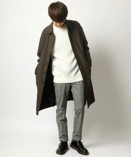 SITRY（シトリー）の「メルトンBIGステンカラーコート/バルカラーコート（ステンカラーコート・メンズ・ブラック/モカ/グレー系その他/ベージュ系その他・M/L/LL）」の22枚目の写真