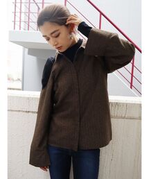 EMODA | ヘリンボーンバストレイヤー2WAYトップ(シャツ/ブラウス)