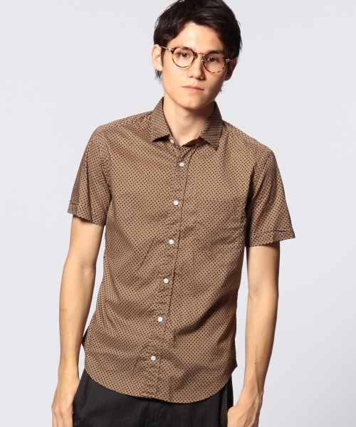 UNITED ARROWS（ユナイテッドアローズ）の「UAB ドットプリント　ショートスリーブシャツ ◆（シャツ/ブラウス・メンズ・ブラック/ベージュ・MEDIUM/SMALL/LARGE）」の2枚目の写真