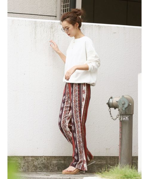 Ungrid（アングリッド）の「エスニックフレアパンツ（その他パンツ・レディース・レッド/ブルー・FREE）」の5枚目の写真