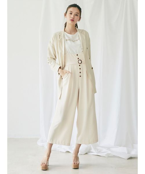 dazzlin(ダズリン)の「サス付プチリボンワイドパンツ(その他パンツ・レディース・オフホワイト/ブラック/カーキ/インディゴブルー・FREE)」の7枚目の写真