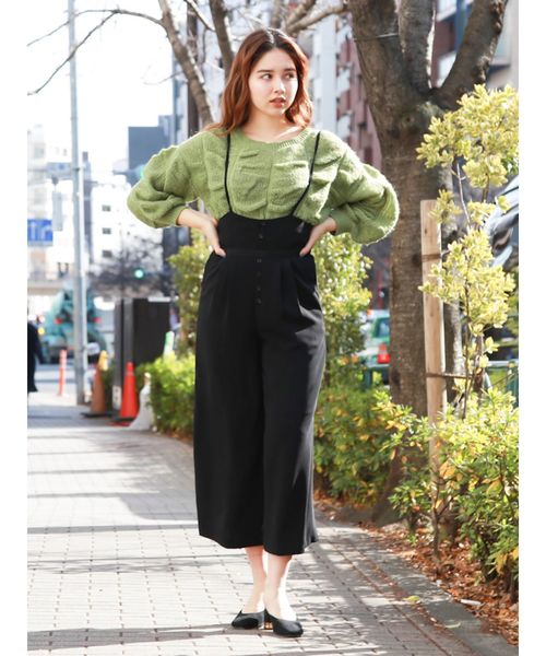 dazzlin(ダズリン)の「サス付プチリボンワイドパンツ(その他パンツ・レディース・オフホワイト/ブラック/カーキ/インディゴブルー・FREE)」の10枚目の写真