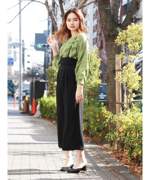 dazzlin(ダズリン)の「サス付プチリボンワイドパンツ(その他パンツ・レディース・オフホワイト/ブラック/カーキ/インディゴブルー・FREE)」の11枚目の写真