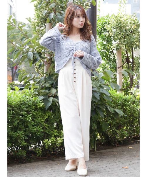 dazzlin(ダズリン)の「サス付プチリボンワイドパンツ(その他パンツ・レディース・オフホワイト/ブラック/カーキ/インディゴブルー・FREE)」の12枚目の写真