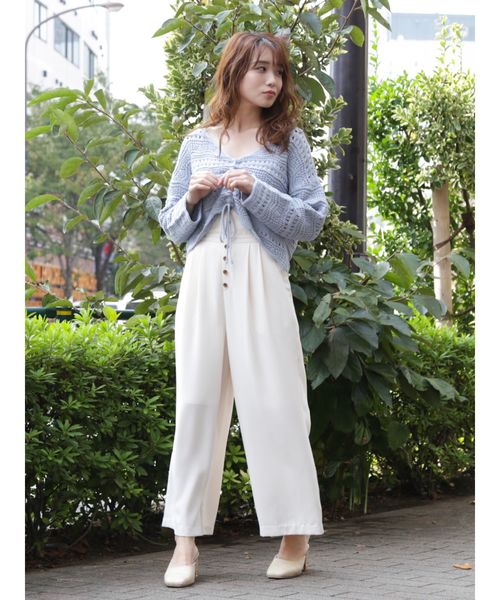 dazzlin(ダズリン)の「サス付プチリボンワイドパンツ(その他パンツ・レディース・オフホワイト/ブラック/カーキ/インディゴブルー・FREE)」の13枚目の写真