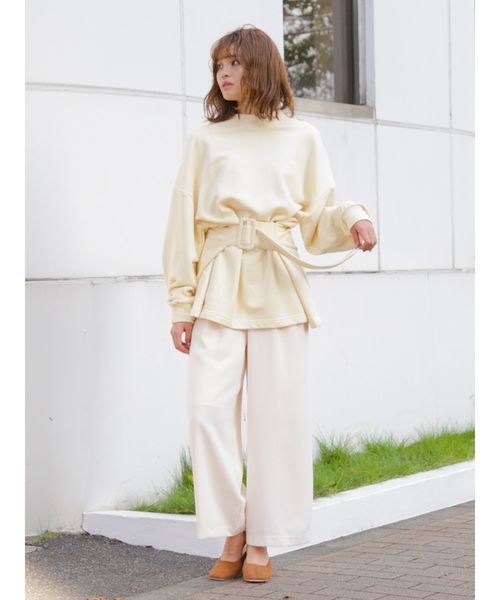 dazzlin(ダズリン)の「サス付プチリボンワイドパンツ(その他パンツ・レディース・オフホワイト/ブラック/カーキ/インディゴブルー・FREE)」の14枚目の写真