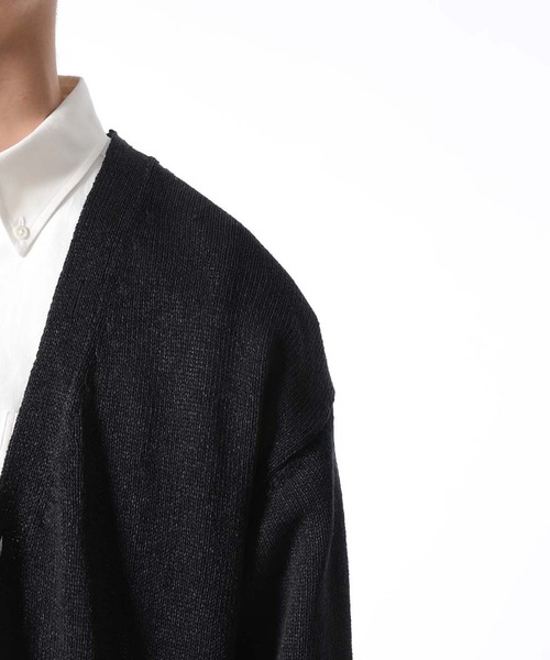 ADAM ET ROPE'（アダムエロペ）の「【山形ニット】和紙リネン天竺カーディガン（カーディガン/ボレロ・メンズ・スミクロ/ライトグリーン・L/M）」の9枚目の写真