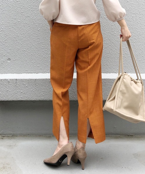 PICCIN(ピッチン)の「バックスリットストレートパンツ(その他パンツ・レディース・オフホワイト/オレンジ/ライトグリーン・M)」の3枚目の写真