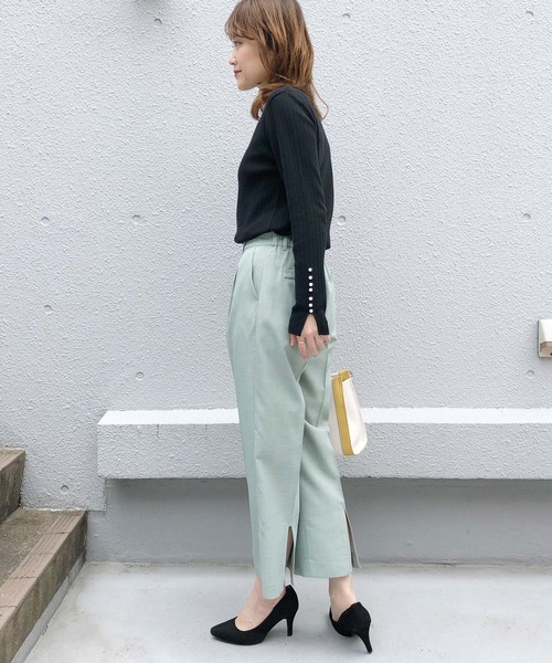 PICCIN(ピッチン)の「バックスリットストレートパンツ(その他パンツ・レディース・オフホワイト/オレンジ/ライトグリーン・M)」の6枚目の写真