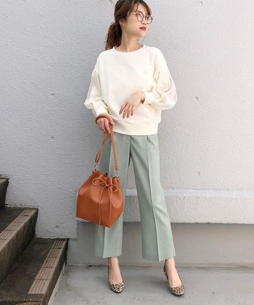 PICCIN(ピッチン)の「バックスリットストレートパンツ(その他パンツ・レディース・オフホワイト/オレンジ/ライトグリーン・M)」の17枚目の写真