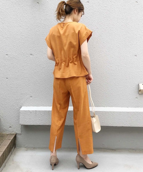 PICCIN(ピッチン)の「バックスリットストレートパンツ(その他パンツ・レディース・オフホワイト/オレンジ/ライトグリーン・M)」の9枚目の写真