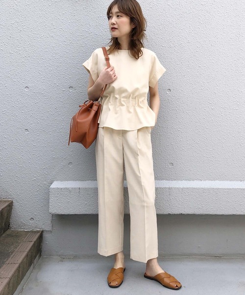 PICCIN(ピッチン)の「バックスリットストレートパンツ(その他パンツ・レディース・オフホワイト/オレンジ/ライトグリーン・M)」の10枚目の写真