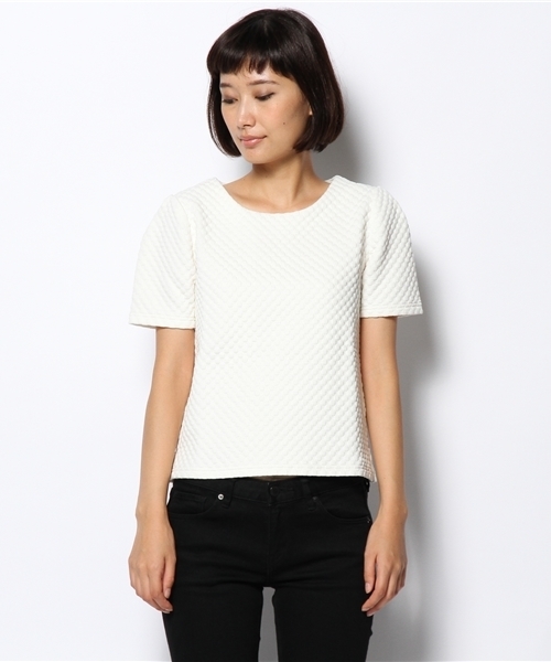 BEAMS LIGHTS Women's（ビームスライツ ウィメンズ）の「BEAMS LIGHTS / スタンプジャージ プルオーバー（Tシャツ/カットソー・レディース・オフホワイト/ブラック/ブルー・38/36）」の4枚目の写真