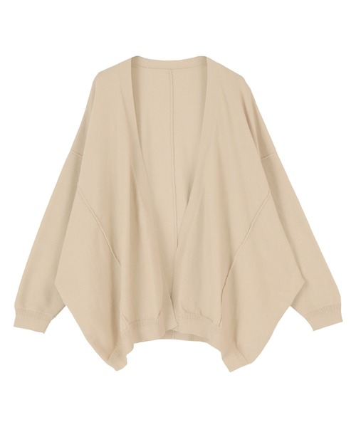 miette（ミエット）の「ﾘﾗｯｸｽﾄﾞﾙﾏﾝｶｰﾃﾞｨｶﾞﾝ（カーディガン/ボレロ・レディース・ブラック/ライトベージュ・FREE）」の9枚目の写真